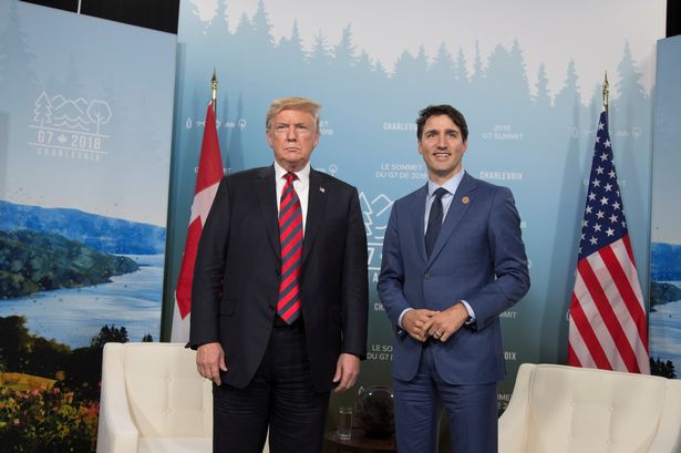 Canadas Prime Minister Justin Trudeau Meets With Us President Donald Trump During The G7 Summit I