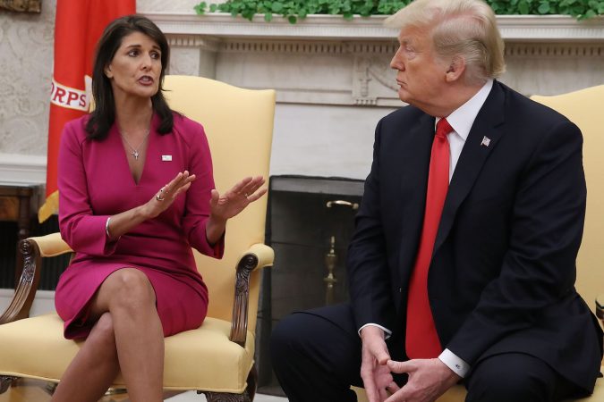 President Trump Meets With Un Ambassador Nikki Haley At The White House