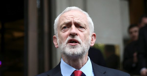 Jeremy Corbyn, The Leader Of Britain's Opposition Labour Party Speaks To Journalists Following A Meeting With Senior Party Figures After Their Election Manifesto Was Leaked To The Press, In London