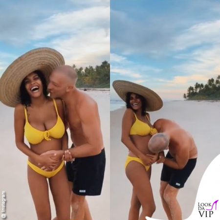 Tina Kunakey Incinta Bikini Giallo 2