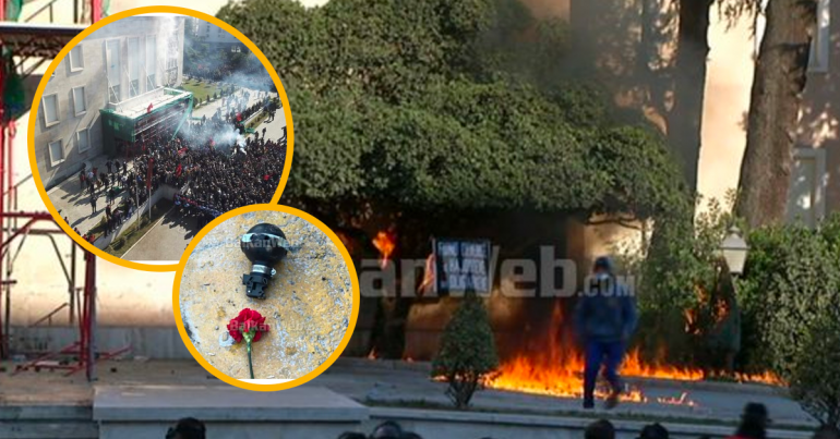 Zjarr Pema Protesta Opozita