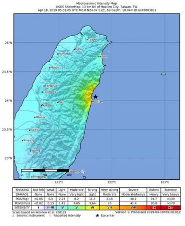 A Magnitude 6.1 Earthquake Strikes East Coast Of Taiwan
