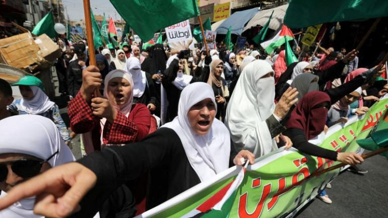 773x435 Hundreds Of Jordanian Islamists Protest Against Trump Peace Plan