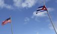 The Flags Of The United States And Cuba Are Seen Flying In The Little Havana Neighborhood Of Miami, Florida