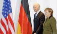 German Chancellor Merkel And U.s. Vice President Biden Arrive To Make Statement To Media In Berlin