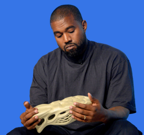 kanye west wearing yeezy foam runner