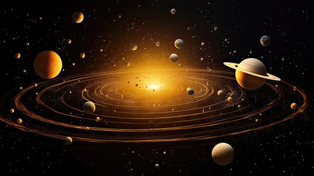Planets Within Solar System Engage Celestial Waltz Around Sun Demonstrating Harmonious Dance Celestial Bodies Cosmos Generated By Ai 855332 3618
