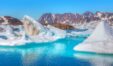 Melting,icebergs,by,the,coast,of,greenland,,on,a,beautiful