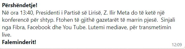 Pl Ilir Meta Konference