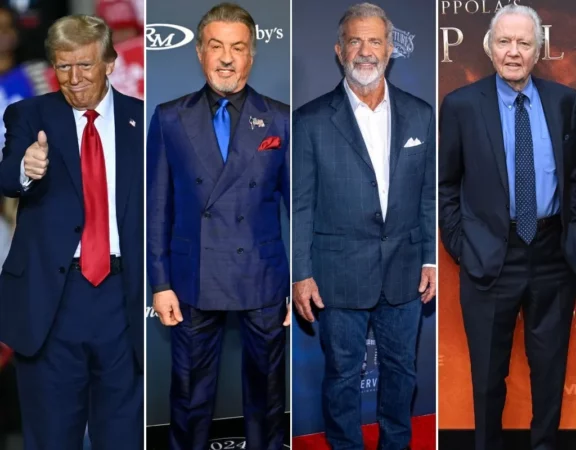 Trump Sylvester Stallone Mel Gibson Jon Voight
