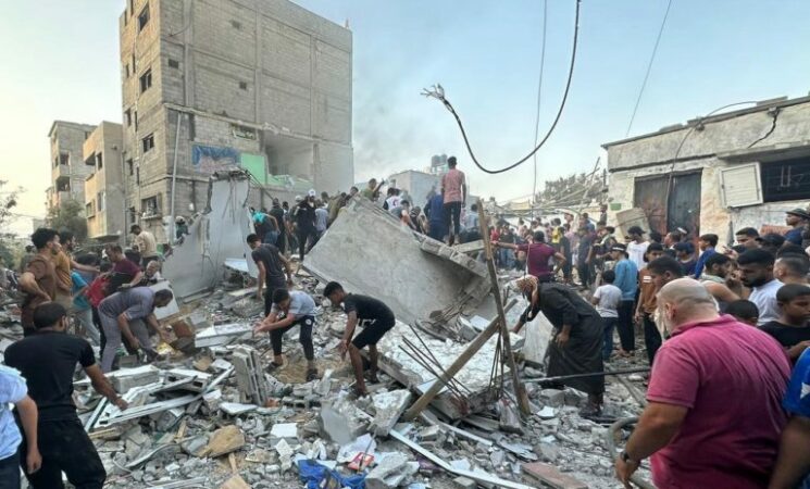 Israeli Attacks Continue On The 22nd Day In Gaza