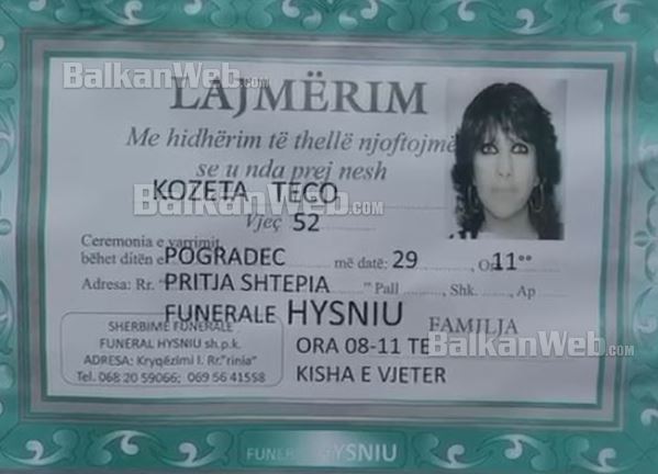 Kozeta Teco Vrasja Ne Korce