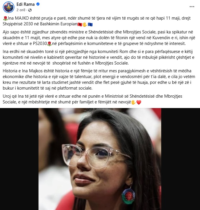 Edi Rama Postimi Per Ina Majko