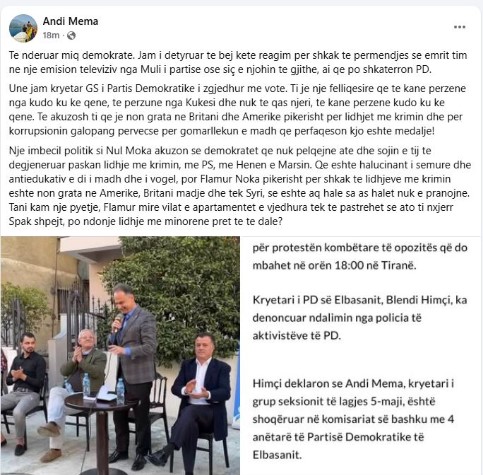 Andi Mema Postimi Ne Fb