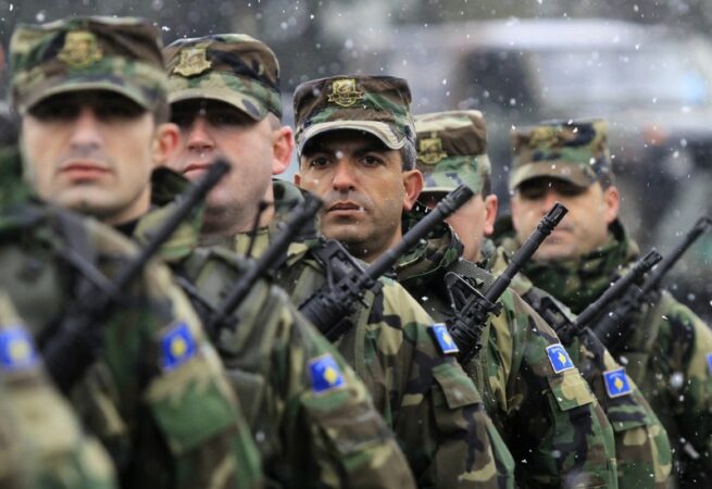 Members Of The Kosovo Security Forces (ksf) Stand Guard During A Ceremony In Pristina