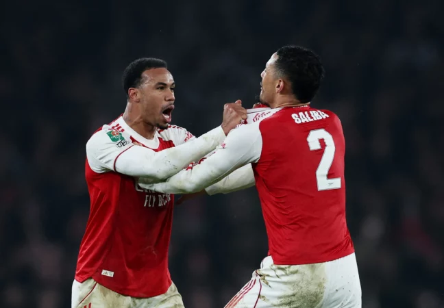 2026 Arsenals Gabriel Magalhaes Celebrates 1056296960 Cf3c13