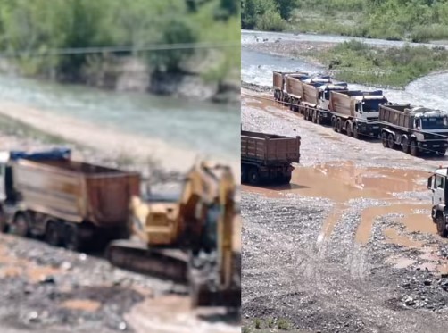 VIDEO  Denoncimi i Berishës  Kompania ANK mori zhavor në lumin Shkumbin dhe shembi rrugën Dragostunjë Prrenjas