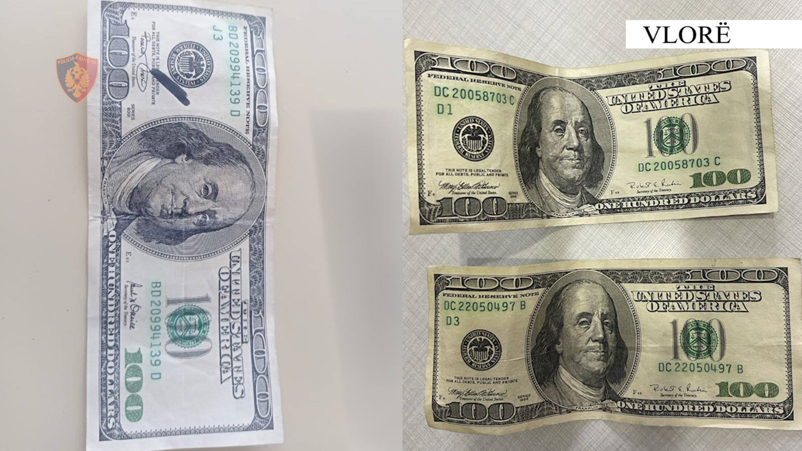 Blenë me dollarë false në disa subjekte, në pranga dy vëllezërit në Vlorë, në kërkim bashkëpunëtori i tyre