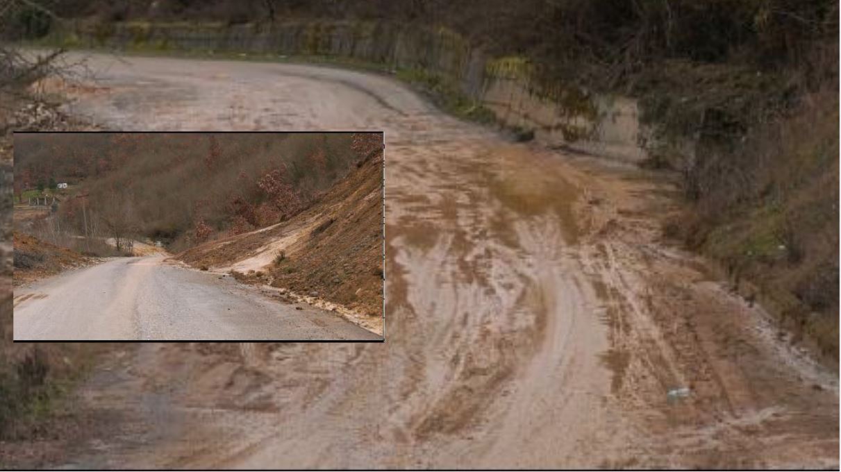 VIDEO  Rrëshqitja e dherave bllokon rrugën Burrel Rrëshen  firma  Udha sh p k  mbush gropat me çakull