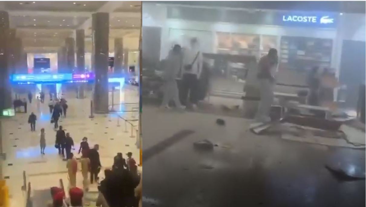VIDEO  Sulmet në aeroportin e Dubait  qytetarët në panik e frikë  momenti kur tentojnë të largohen pas goditjeve nga raketat i   