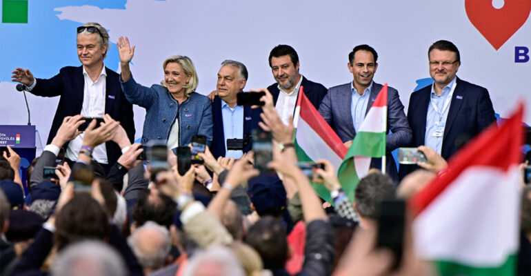Viktor Orban Marine Le Pen Matteo Salvini Mak