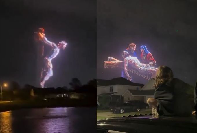 pamja-e-krishtit-ndez-qiellin-kisha-ne-teksas-organizon-shfaqen-e-vecante-me-drone-video