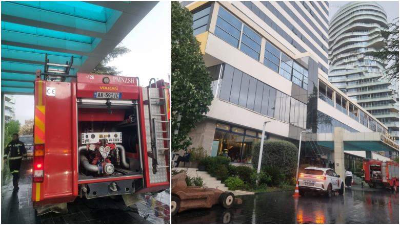 FOTO+VIDEO/ Bie zjarr në katin e katërt të “Hotel Tirana”