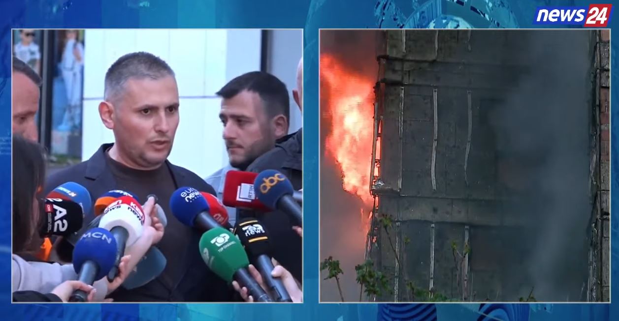 Përfshihen nga flakët pallatet në kompleksin pranë QSUT së  Skënder Hita  Kemi indiciet tona se nga ka nisur zjarri  po grumbu   