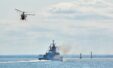 B German Helicopter Russian Warship