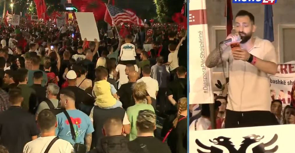 Gent Progni nga podiumi i protestës  Po mundohen të bllokojnë rrjetet sociale  Është shkelje e ligjit 