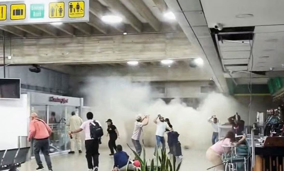 Terror gjatë tërmetit në Venezuelë  Momenti kur shembet çatia në Aeroportin Ndërkombëtar Simon Bolivar  VIDEO 