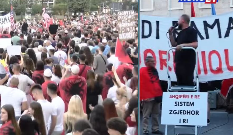  Kemi ardhur për t i nxjerrë fytyrën e vërtetë këtij piktorit    Protestuesi ironizon Ramën nga Bulevardi  Është një diktator    