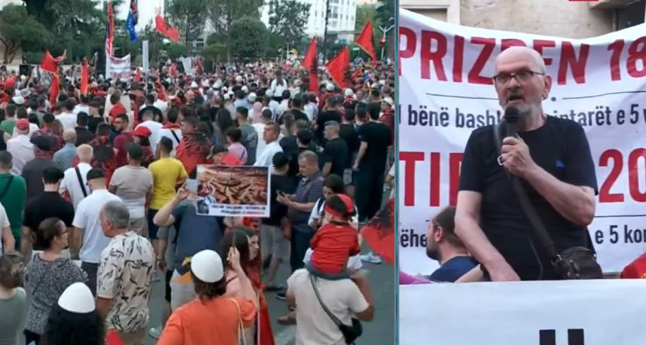  Kemi ves se biem në dashuri me partitë  janë grupe hajdutësh    aktori Mehdi Malkaj merr mikrofonin para Kryeministrisë   