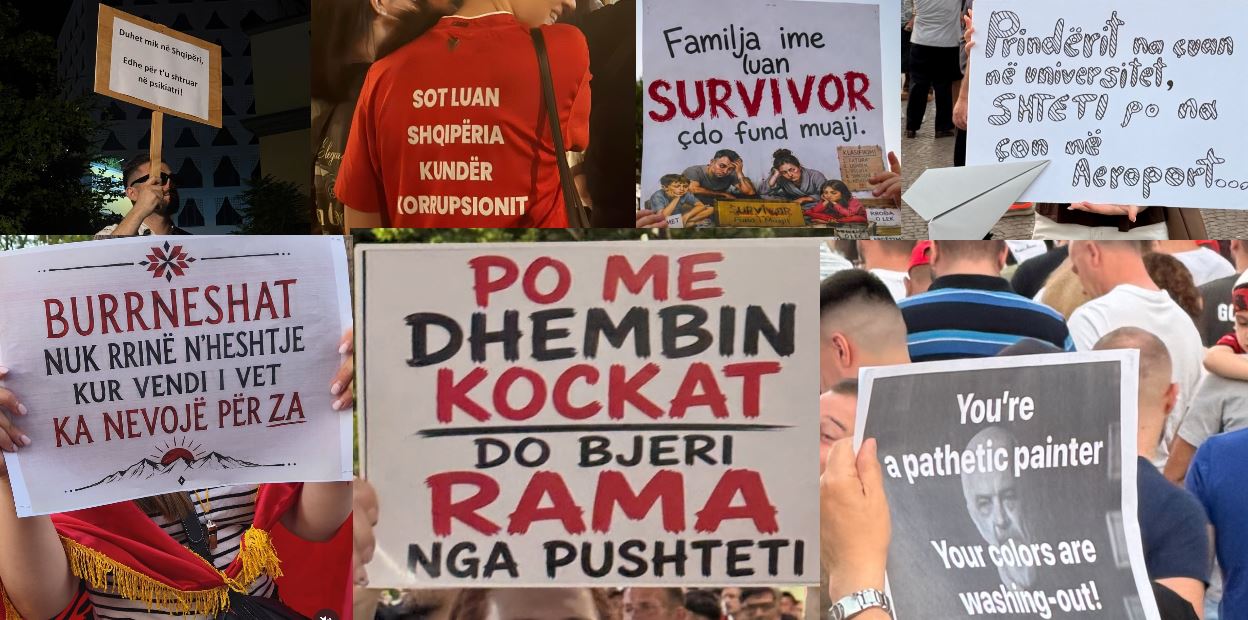  Piktor  po të del boja   Zëri ndryshe i protestës  pankartat meme që  pushtuan  mbrëmë sheshin  qytet   