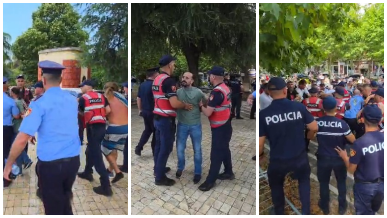 Tensione para Kuvendit  Protestuesit tentojnë të çajnë gardhin metalik  shtyhen me policinë  Disa të shoqëruar  mes tyre Drita   