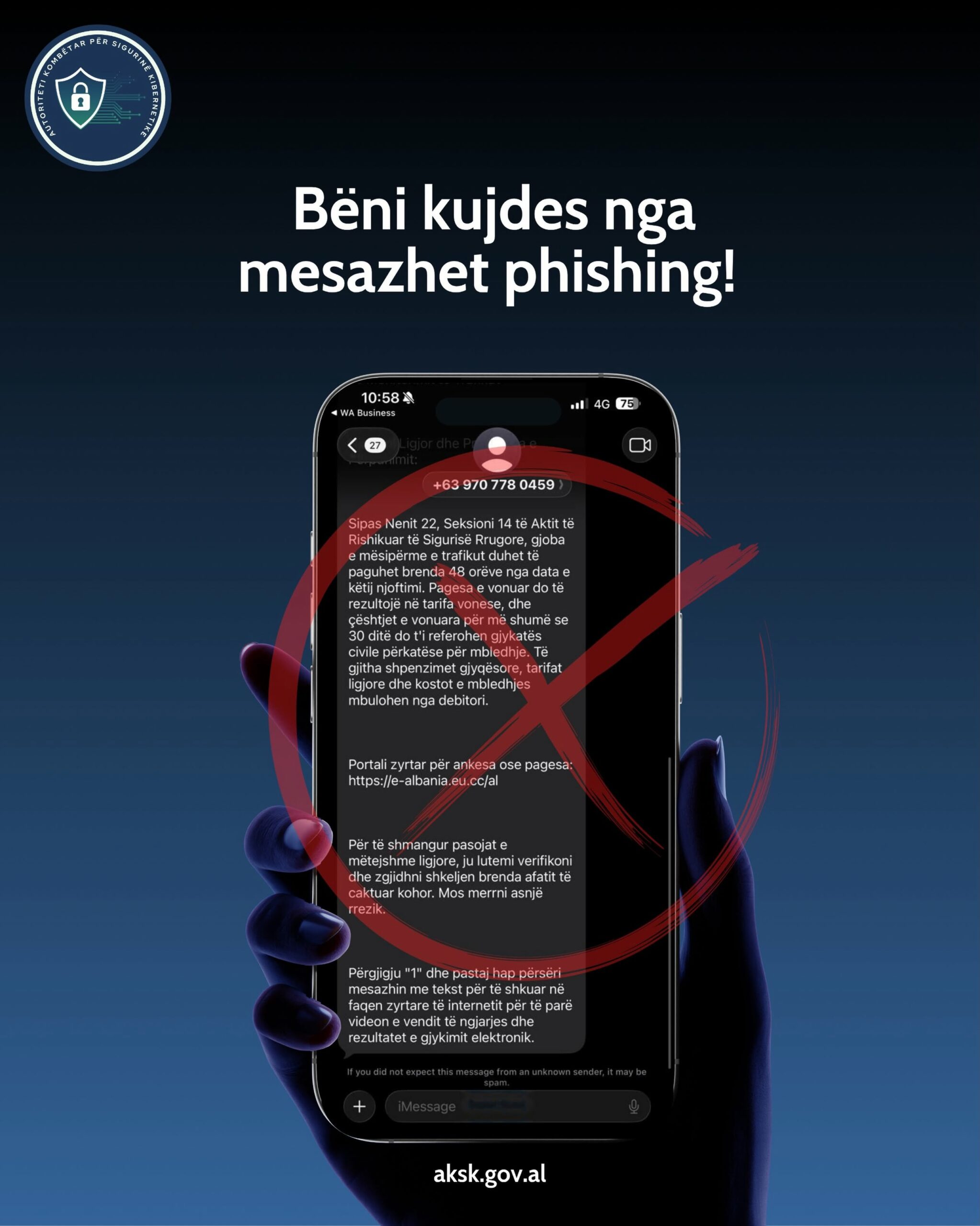 Mesazhe mashtruese në emër të e-Albania për gjoba/ Autoritet