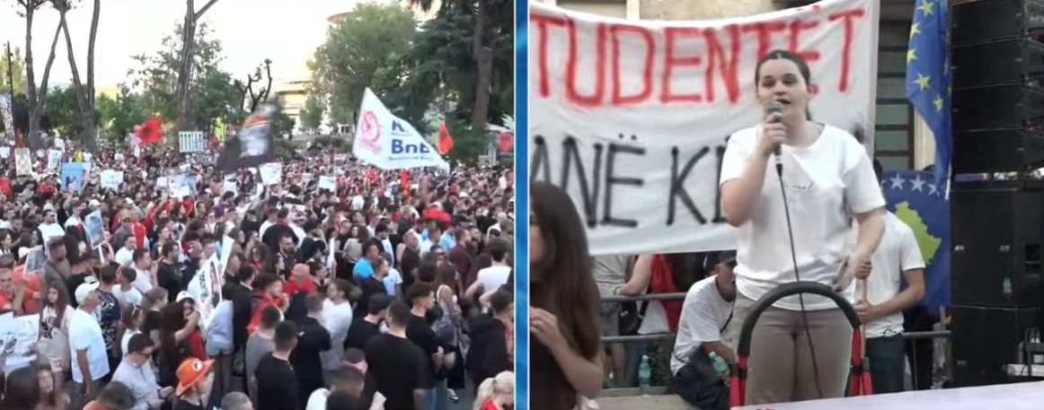 Adoleshentja mesazh qytetarëve para Kryeministrisë  Do të flasim dhe buçasim për të ardhmen e vendit  S i ndalim protestat 