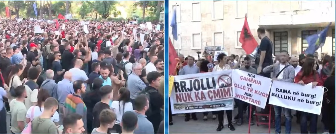 Mijëra qytetarë në protestën në Bulevardin  Dëshmorët e Kombit   thirrje kundër Ramës  Anulo projektin 