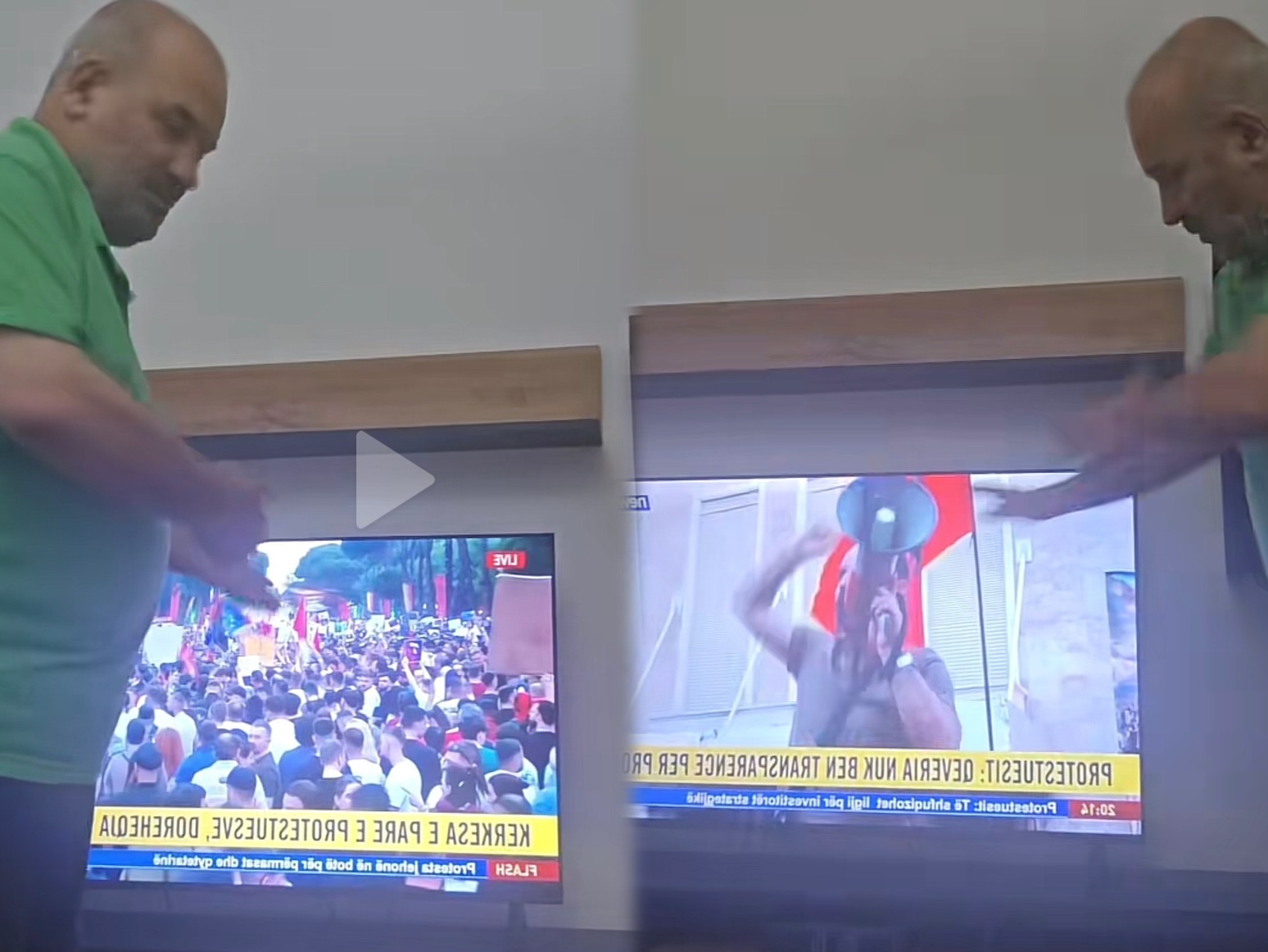 News24 transmetim maratonë të protestës së qytetarëve kundër qeverisë  Ilir Vrenozi poston videon duke ndjekur tubimin  Zemra    