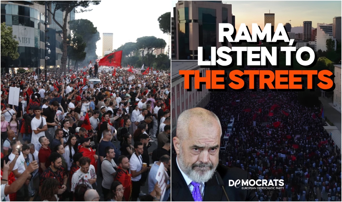  Rama të dëgjojë me kujdes    Partia Demokratike Evropiane për protestat masive në Tiranë  Sheshet sërish plot  Kr   