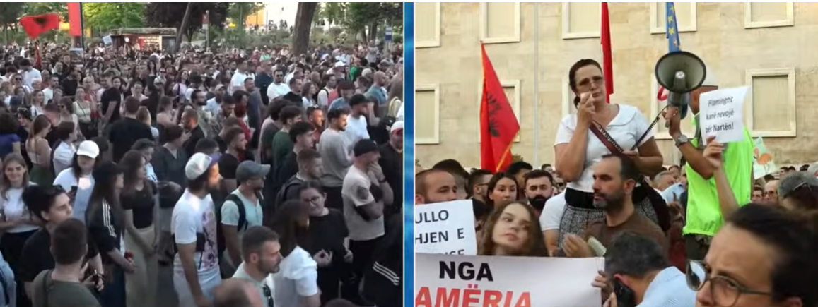  Hiqni kapelet    turma e protestuesve thirrje  Nuk është turp të jesh polic  por të mos zbatosh ligjin 