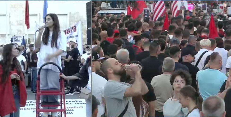 Fjalimet para Kryeministrisë/ Protestuesja për antimitingun: Festojnë 35-vjetorin e ish-PPSH, kanë ndryshuar vetëm emrin