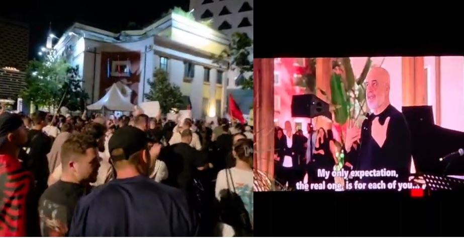 Marshimi pas protestës në Tiranë: thirrje për arrestimin e Belindës dhe dorëheqjen e Edi Ramës
