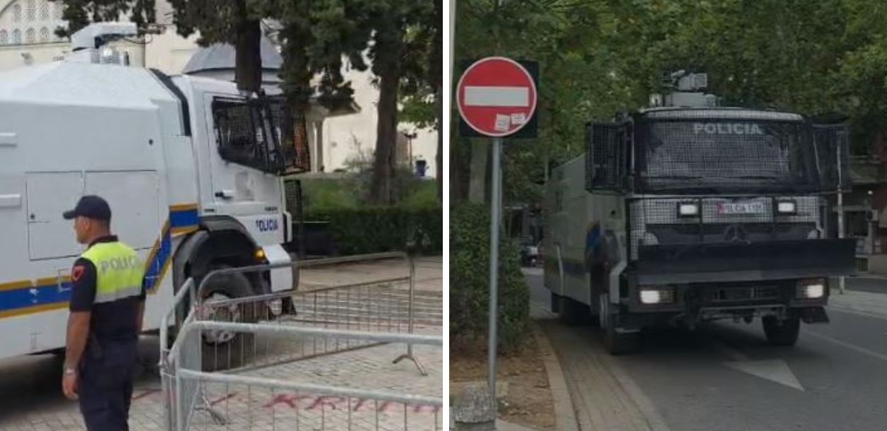 VIDEO  Masa ekstreme në pritje të protestës  autoblinda dhe autoboti me ujë vendosen te Parlamenti