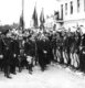 Sekretari I Pergjithshem I Partise Fashiste Achile Starace Viziton Tiranen 24 Prill 1939. Majtas Mekembesi Jacomoni Dhe Kryeministri Shefqet Verlaci