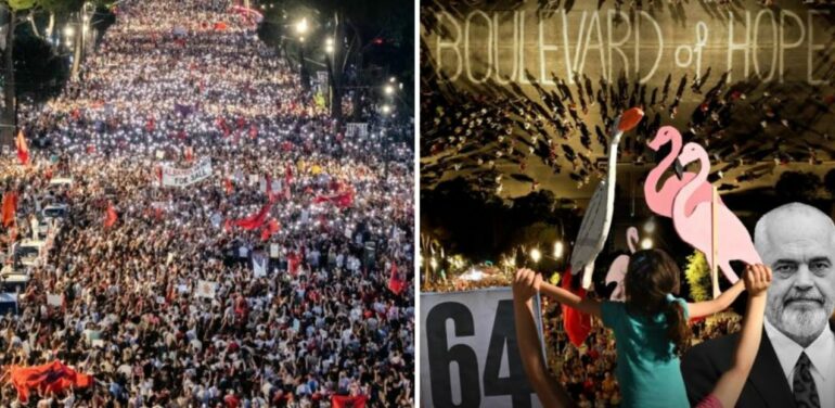 Protestat masive në Shqipëri – Partia Demokratike Evropiane mbështet revoltën në Tiranë: As vapa e verës nuk i zmbraps qytetarët! Rama dhe Berisha pa përgjigje serioze