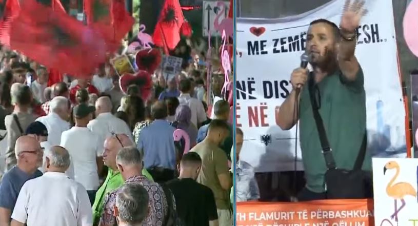  Jemi njerëz që as nuk shitemi  as blihemi     Protestuesi nga Shtutgarti  Hiqni dorë nga partitë  nuk u kemi asnj   
