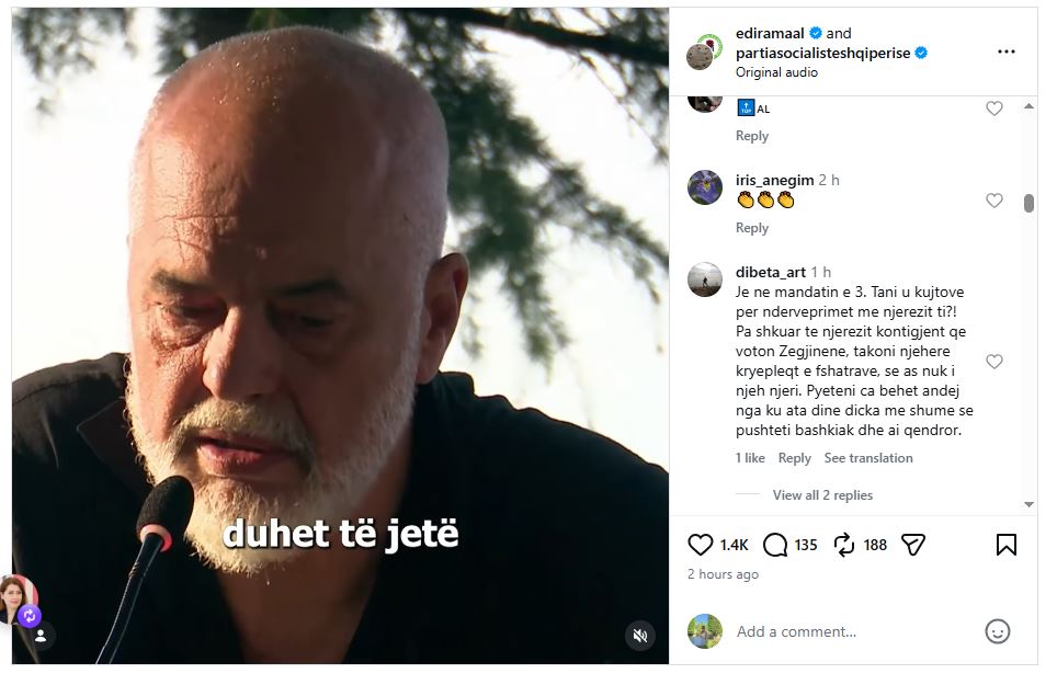 Rama poston pamje nga mbledhja në Pogradec  komentuesit e  kryqëzojnë   Tani u kujtove për njerëzit  Shkoni te hallexhinjtë  j   