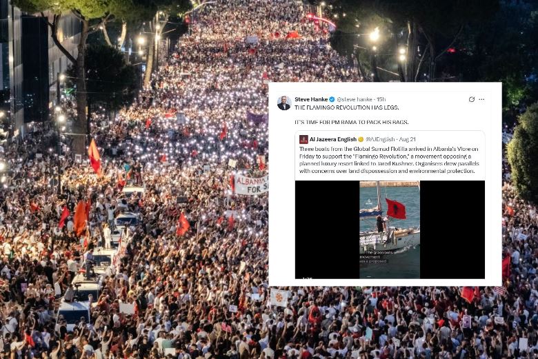 Steve Hanke reagon sërish për protestat kundër qeverisë në Shqipëri  Është koha që Rama të bëjë gati valixhet