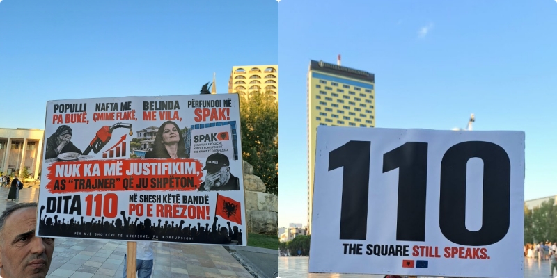 FOTOLAJM   SPAK përgatit prangat për    mesazhet pikante në protestën e 110 kundër Ramës  Populli pa bukë  B   